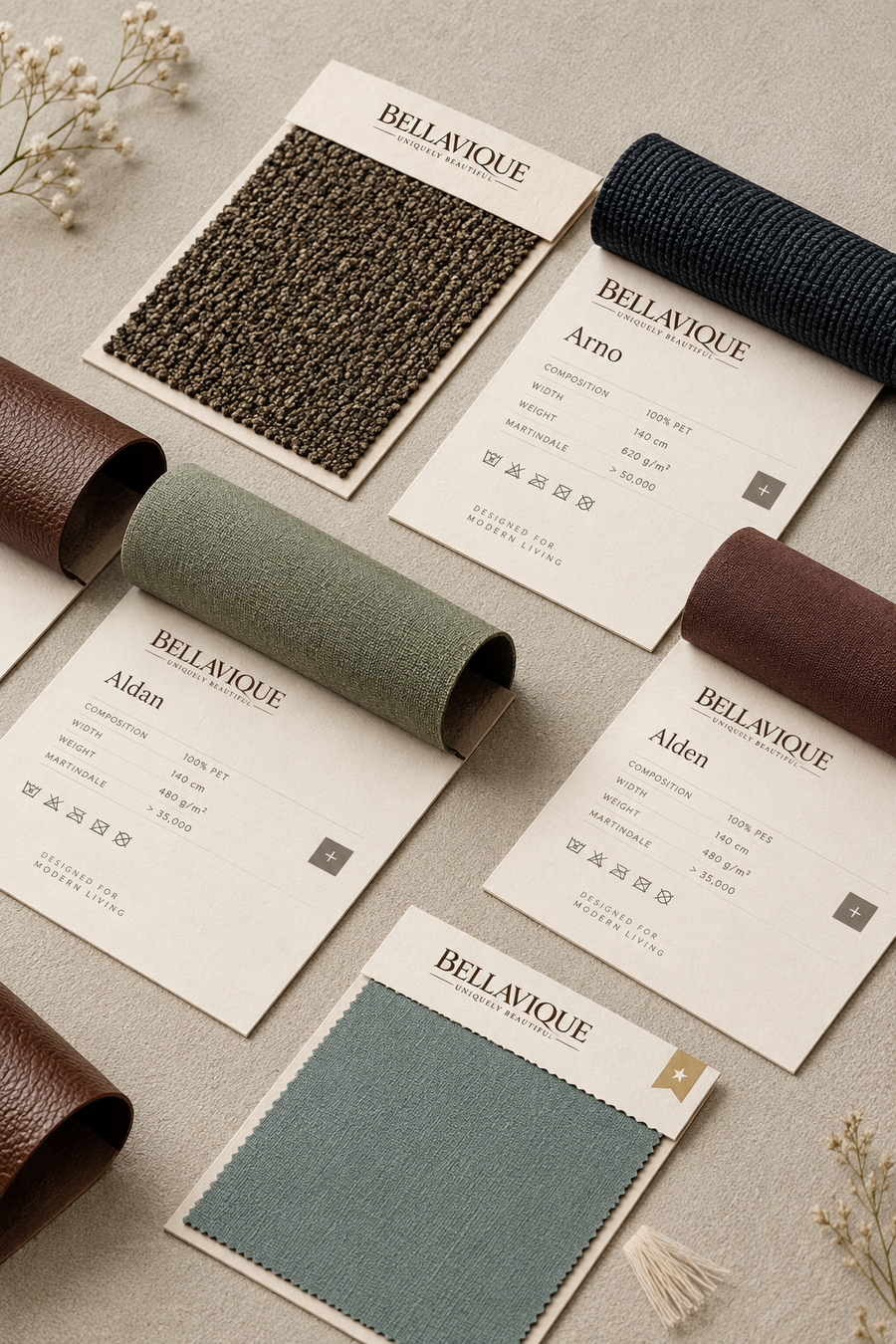 Fabric textures and color palette